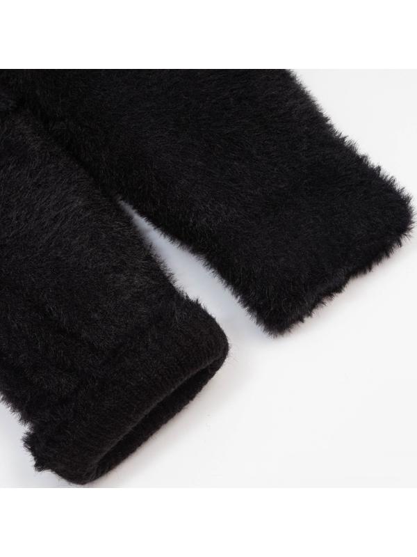 Варежки женские, цвет чёрный, размер 7-8