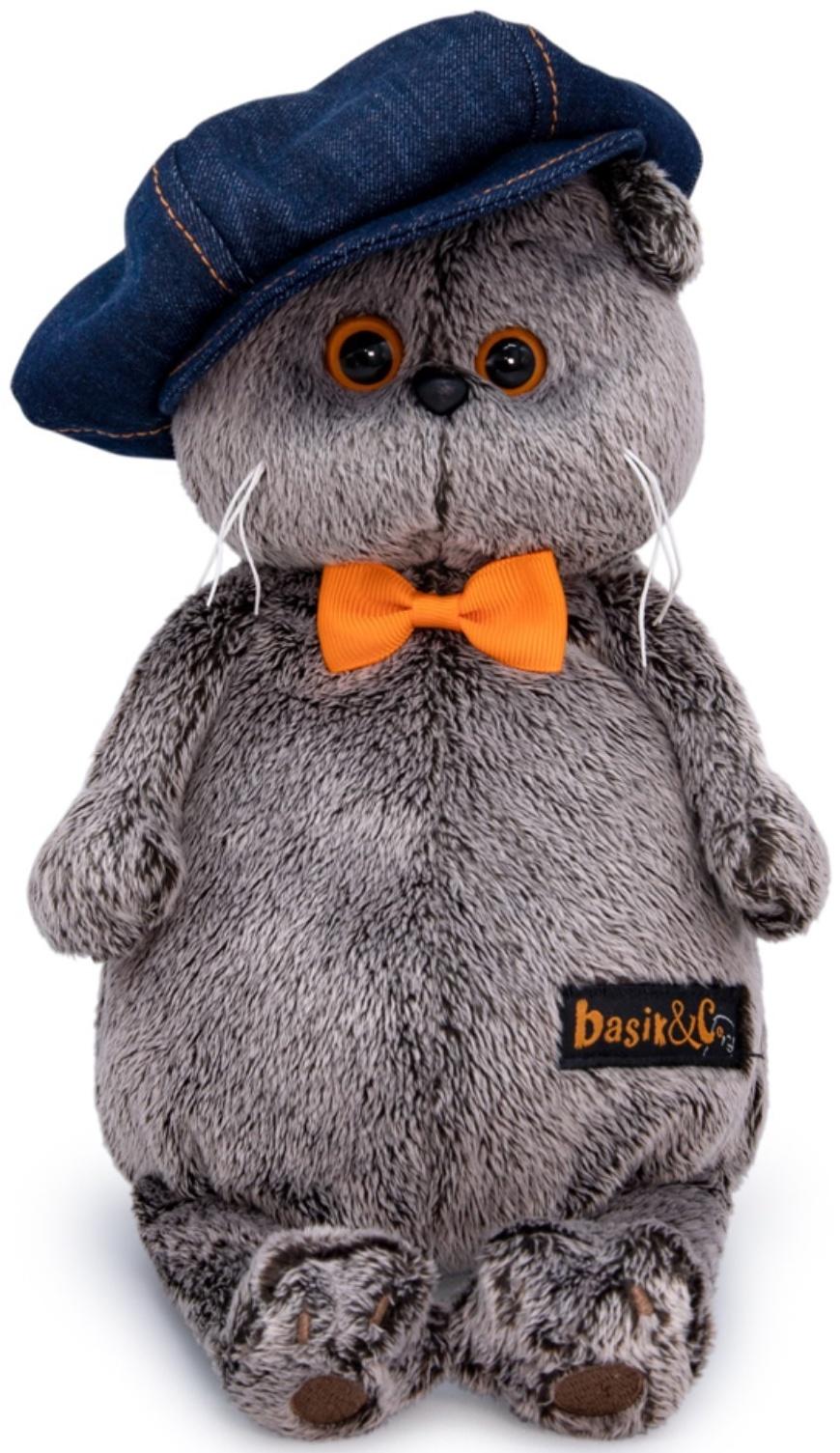 Мягкая игрушка «Басик в джинсовой кепке», 19 см