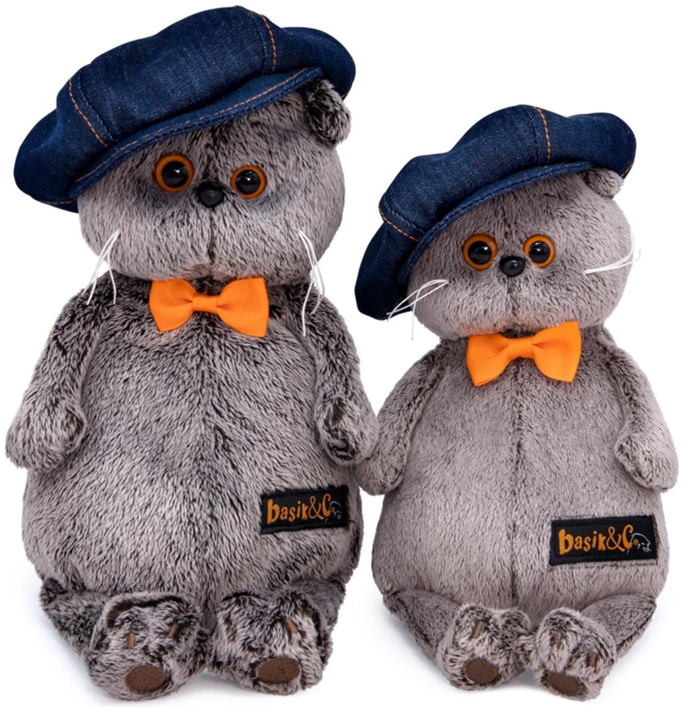 Мягкая игрушка «Басик в джинсовой кепке», 19 см