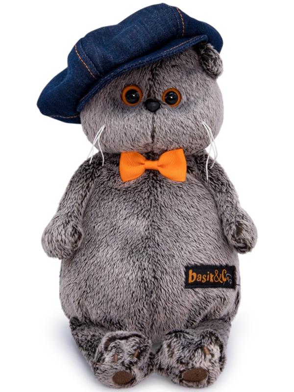 Мягкая игрушка «Басик в джинсовой кепке», 19 см