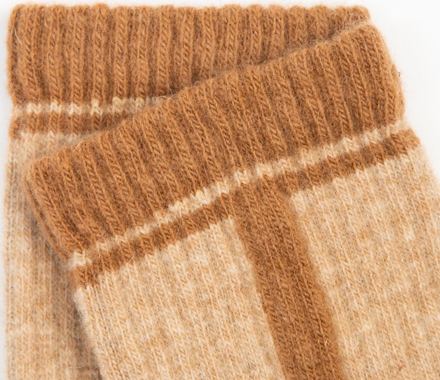 Носки женские с пухом верблюда, цвет бежевые/рыжий след, размер 35-37