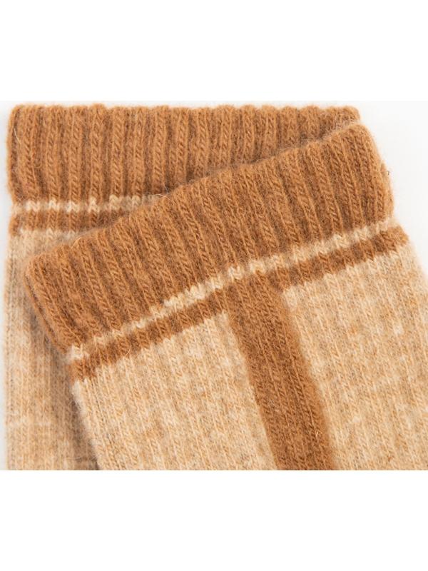 Носки женские с пухом верблюда, цвет бежевые/рыжий след, размер 35-37