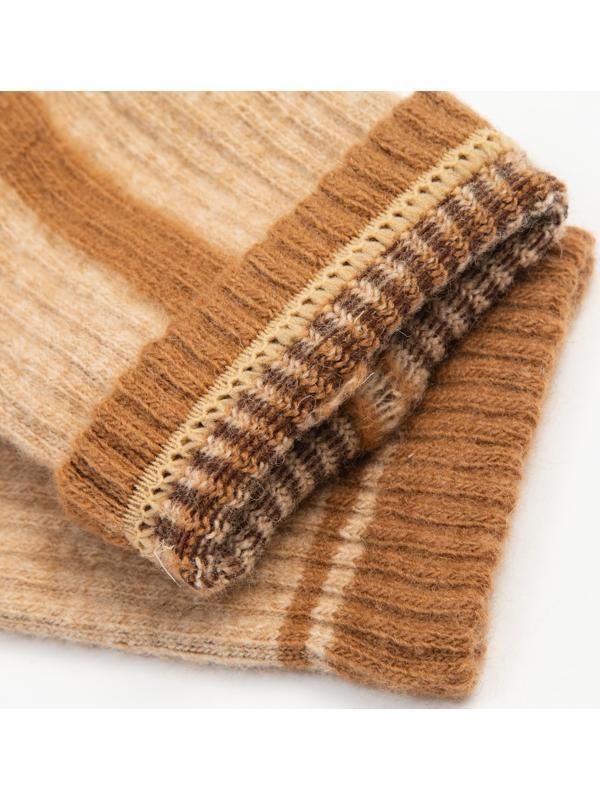Носки женские с пухом верблюда, цвет бежевые/рыжий след, размер 35-37