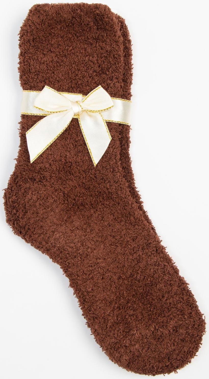 Носки махровые женские, цвет коричневый, размер 36-39