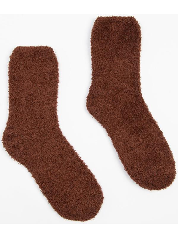 Носки махровые женские, цвет коричневый, размер 36-39