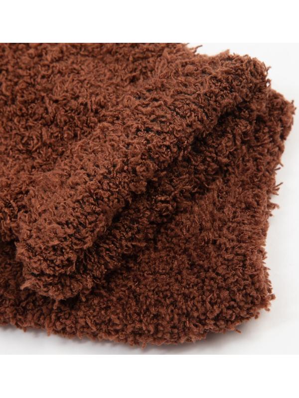 Носки махровые женские, цвет коричневый, размер 36-39