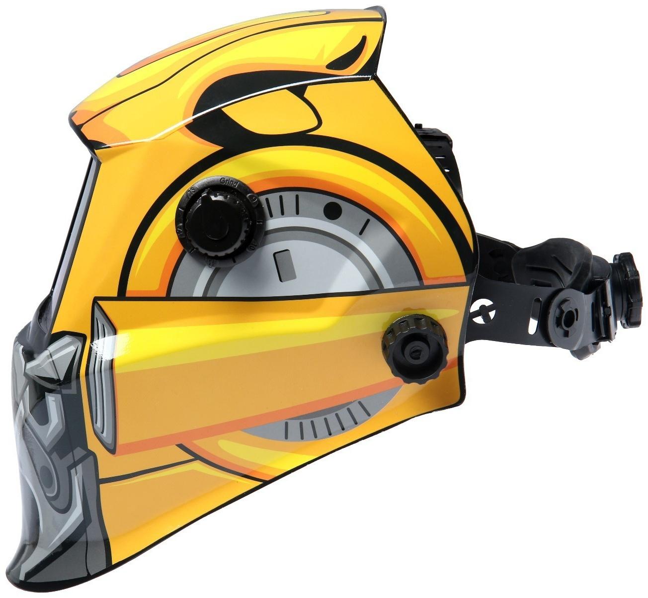 Маска сварщика ТУНДРА РОБОТ Ф4, хамелеон, 90х35 мм, DIN 4/9-13, внешняя регулировка, Li п/п