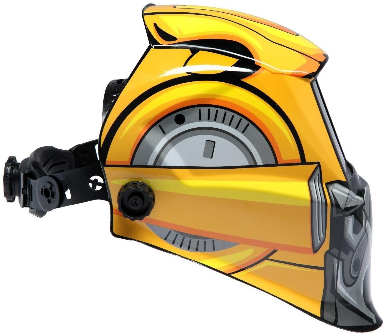 Маска сварщика ТУНДРА РОБОТ Ф4, хамелеон, 90х35 мм, DIN 4/9-13, внешняя регулировка, Li п/п