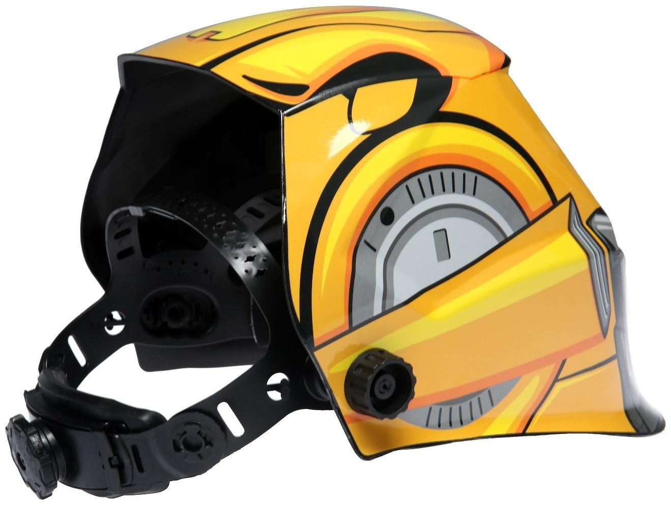 Маска сварщика ТУНДРА РОБОТ Ф4, хамелеон, 90х35 мм, DIN 4/9-13, внешняя регулировка, Li п/п