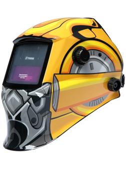 Маска сварщика ТУНДРА РОБОТ Ф4, хамелеон, 90х35 мм, DIN 4/9-13, внешняя регулировка, Li п/п