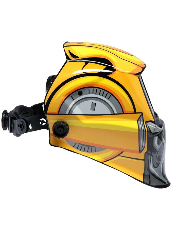 Маска сварщика ТУНДРА РОБОТ Ф4, хамелеон, 90х35 мм, DIN 4/9-13, внешняя регулировка, Li п/п