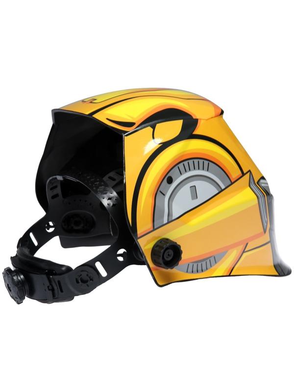 Маска сварщика ТУНДРА РОБОТ Ф4, хамелеон, 90х35 мм, DIN 4/9-13, внешняя регулировка, Li п/п