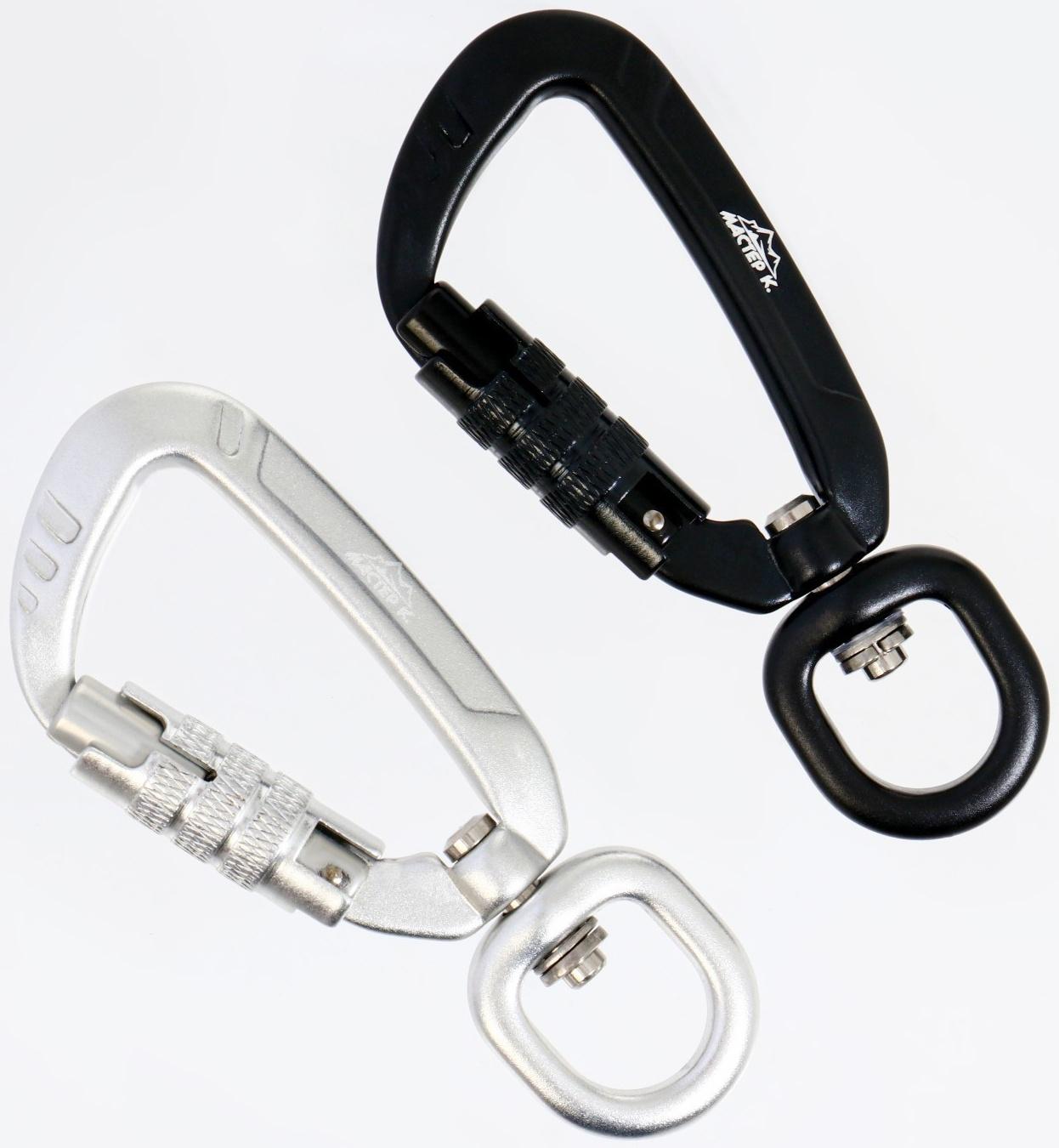 Карабин с байонетной муфтой и вертлюгом, 9х4 см, 400кг, микс