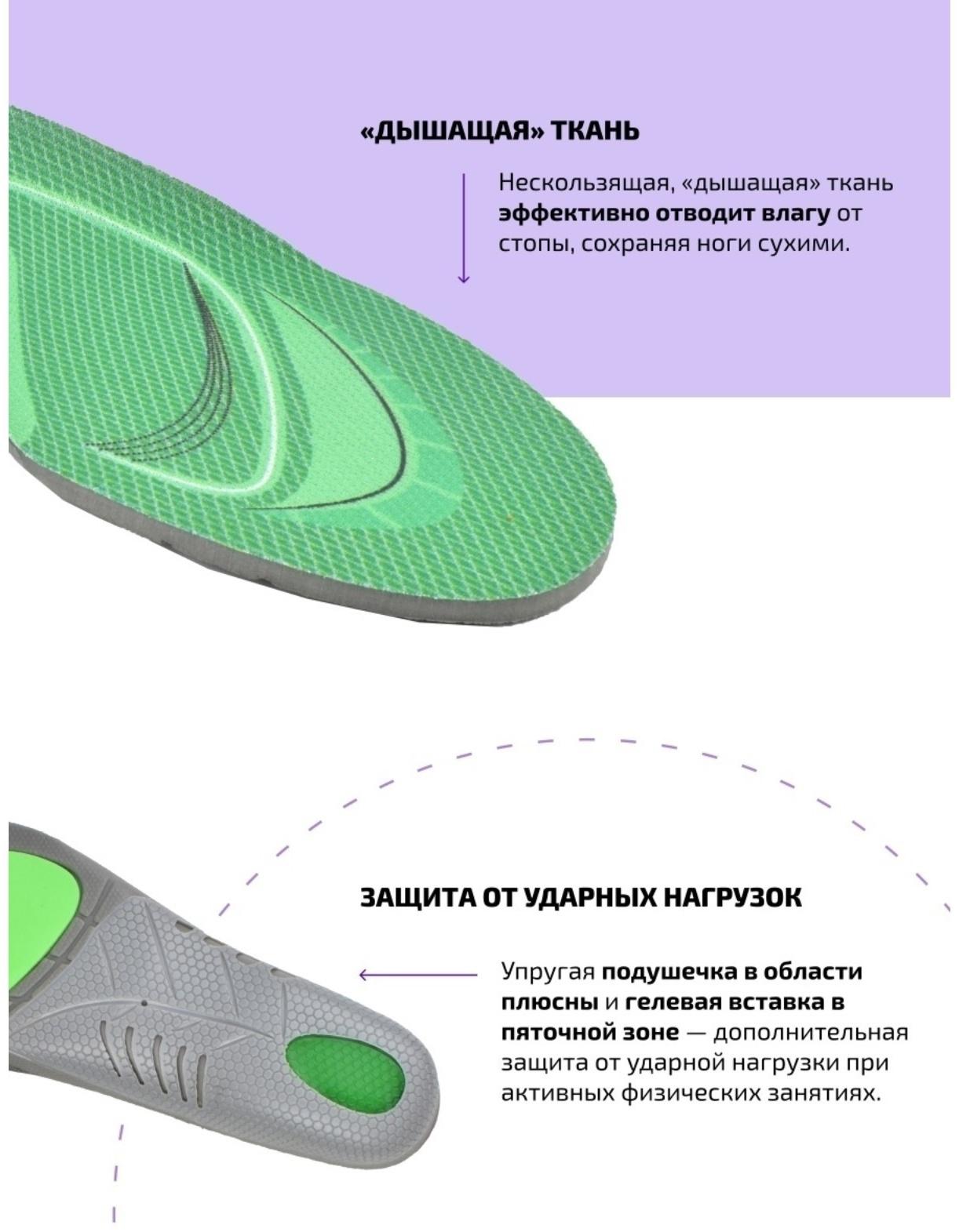 Стельки спортивные Tarrago Foot Support, анатомические, ткань, размер 40-41