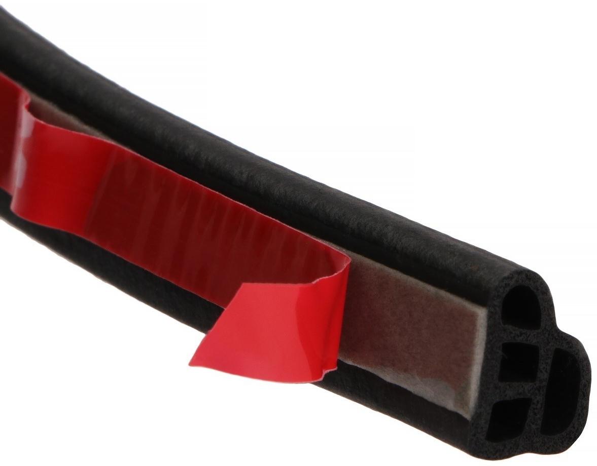 Уплотнитель двери в автомобиль, L-образный, самоклеящийся, 5 м, черный