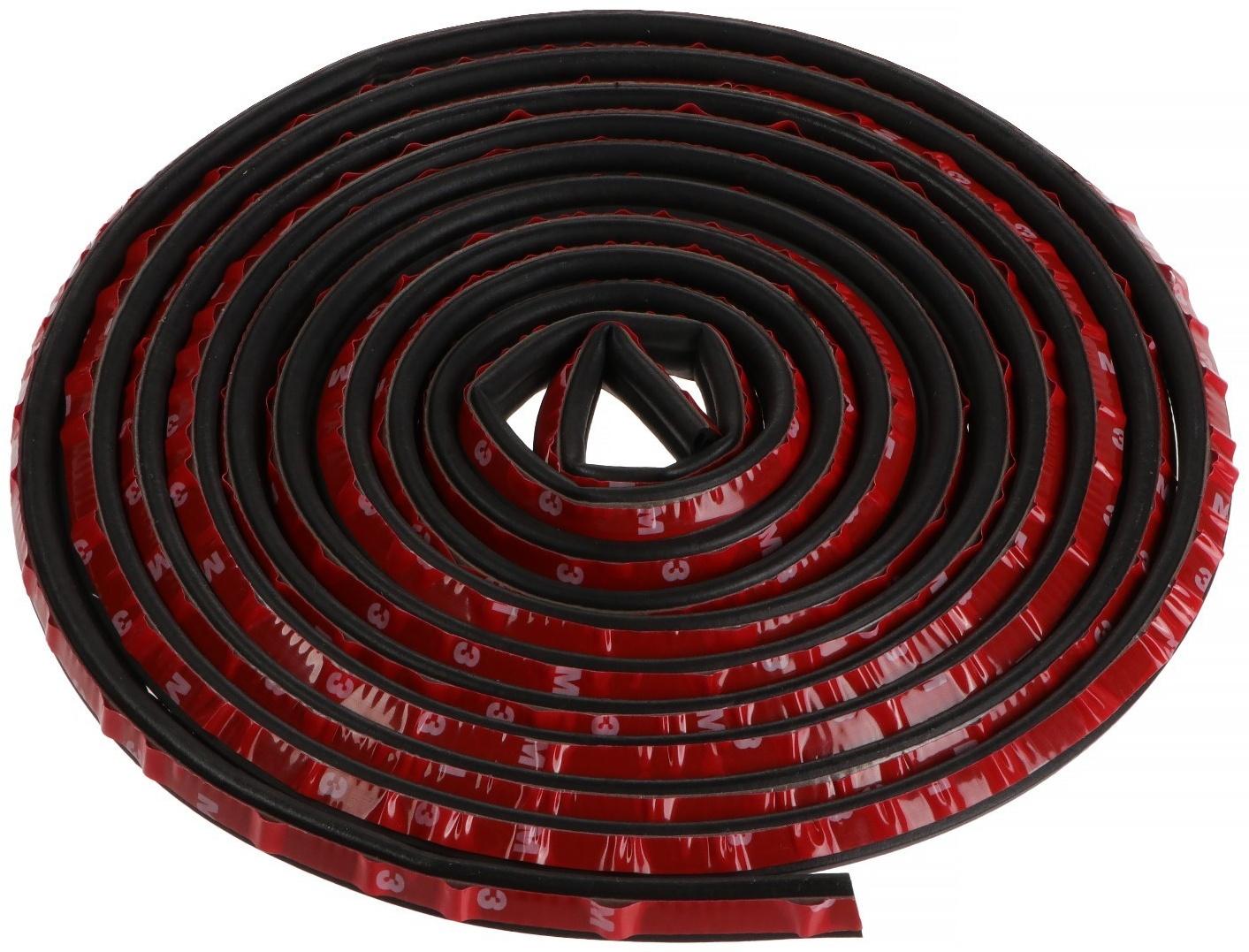 Уплотнитель двери в автомобиль, L-образный, самоклеящийся, 5 м, черный