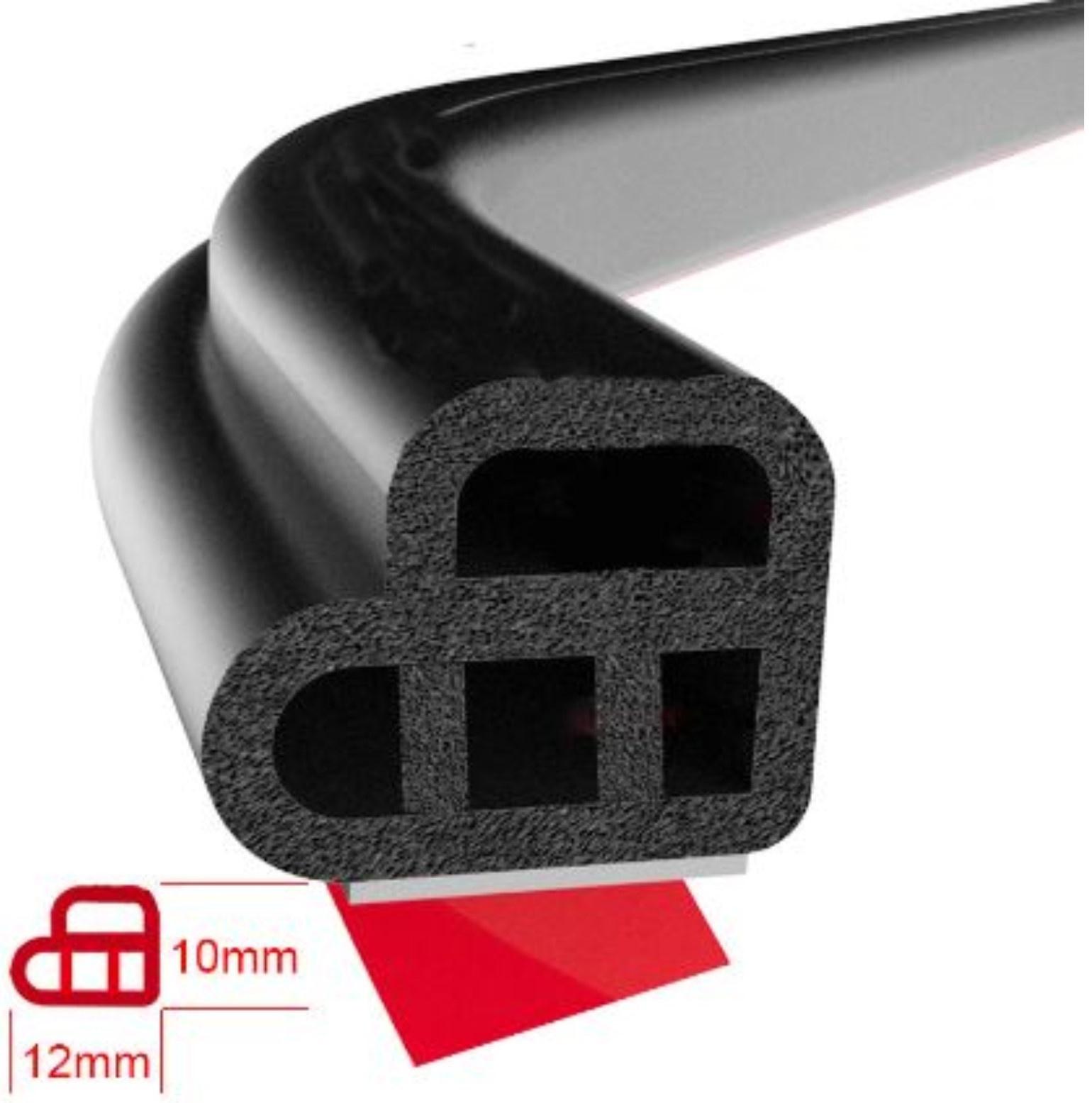 Уплотнитель двери в автомобиль, L-образный, самоклеящийся, 5 м, черный