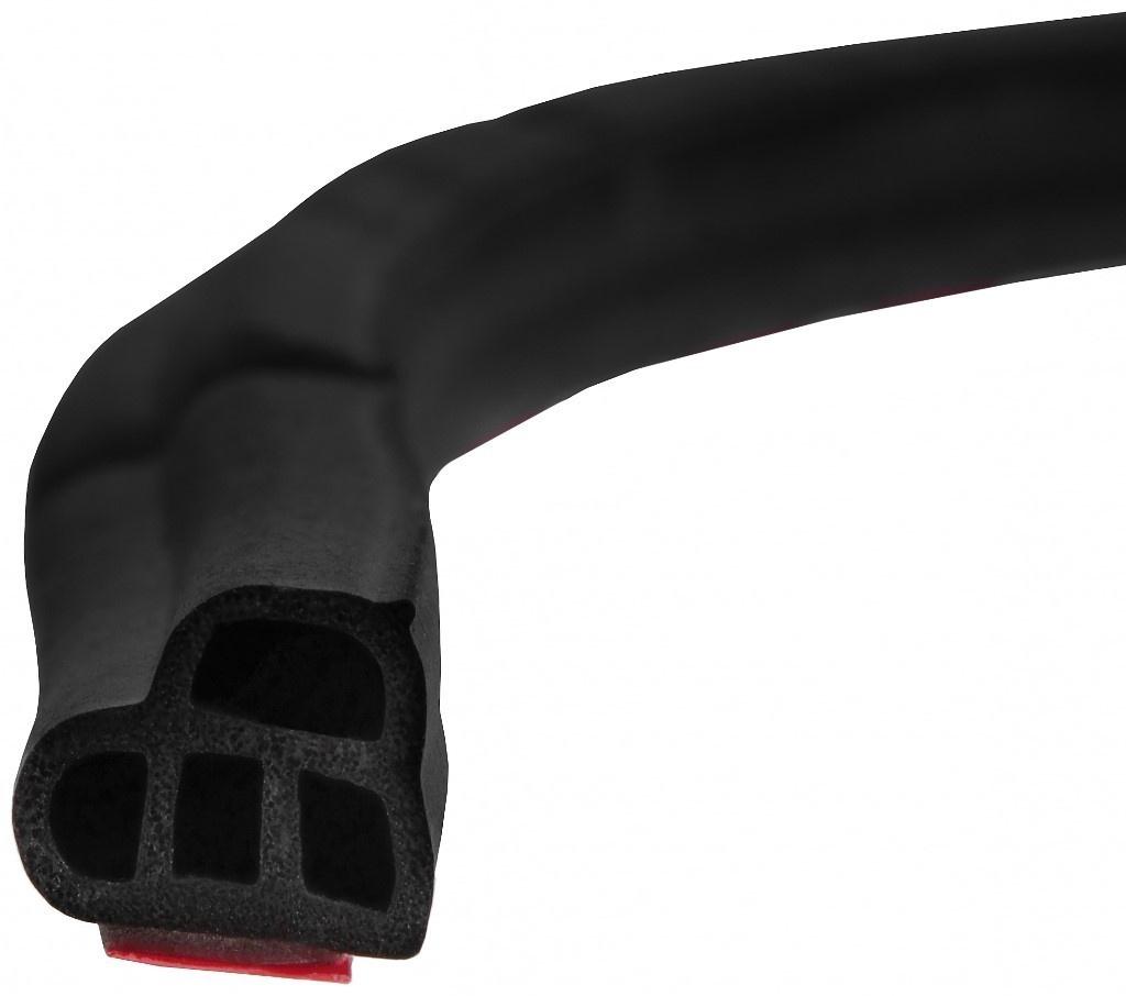 Уплотнитель двери в автомобиль, L-образный, самоклеящийся, 5 м, черный