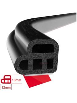 Уплотнитель двери в автомобиль, L-образный, самоклеящийся, 5 м, черный