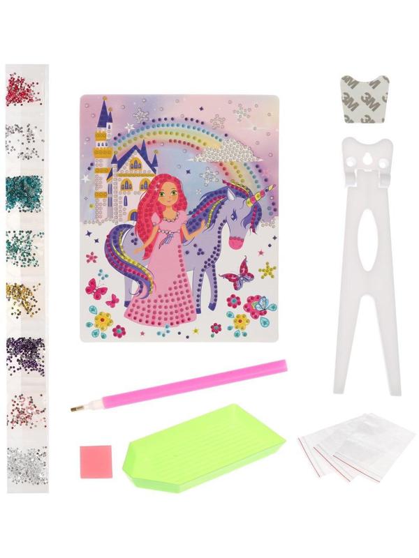 Набор д/творч. Алмазная мозаика «Принцесса с единорогом», 17*21см