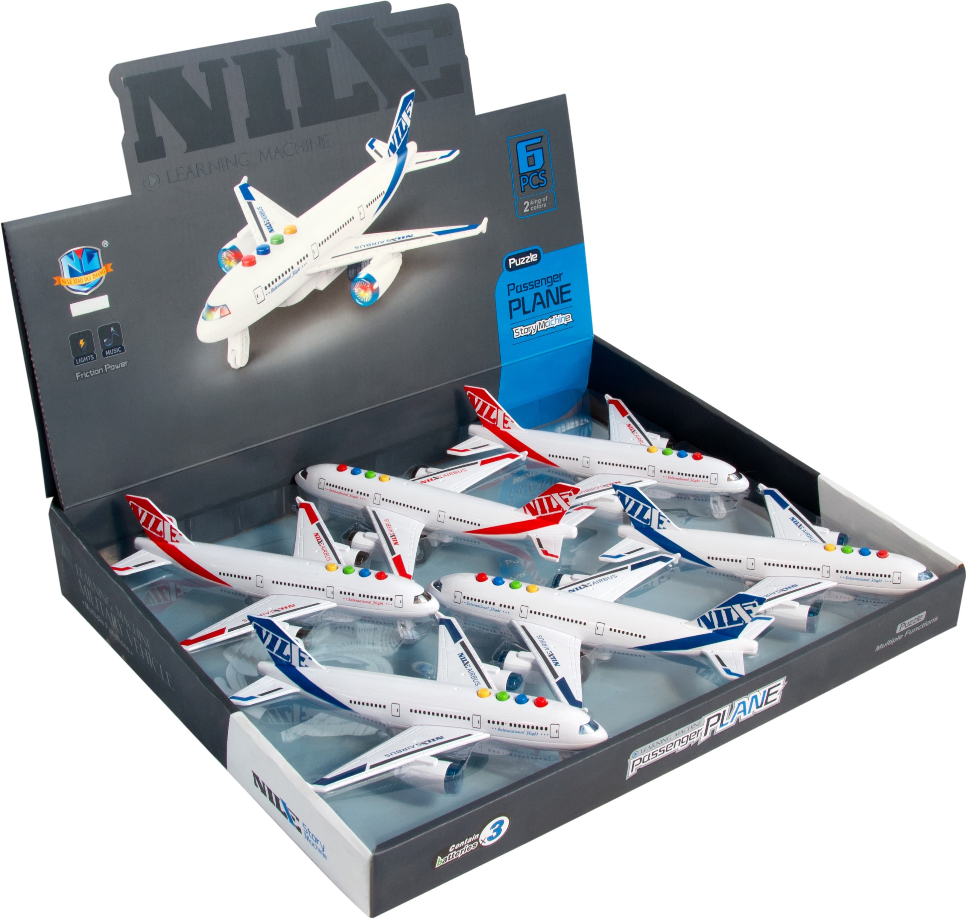 Самолет игрушка пластиковый звук, свет 18,5 х 21,2 х 6,8 см., 101-7 / Микс 1 шт.