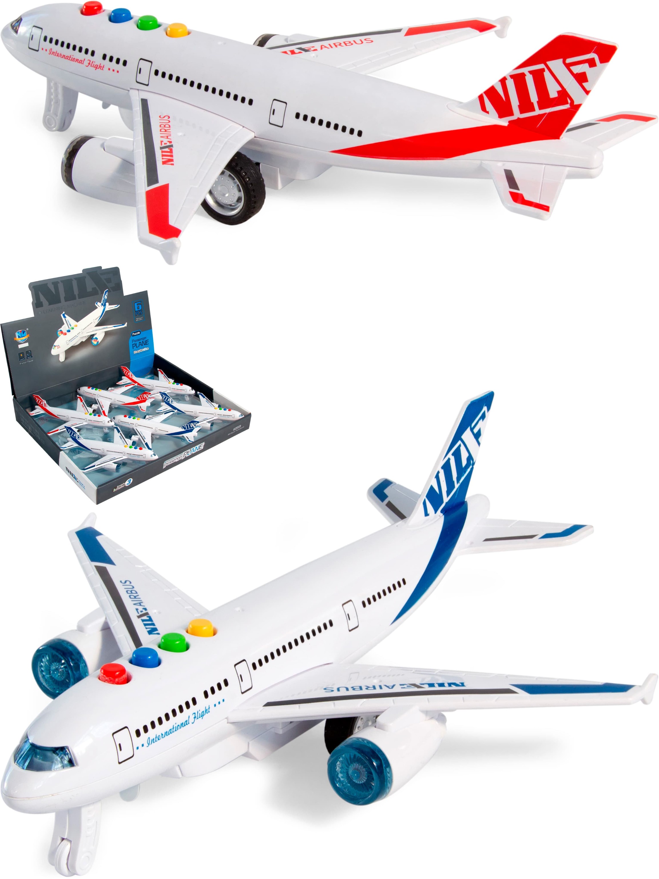 Самолет игрушка пластиковый звук, свет 18,5 х 21,2 х 6,8 см., 101-7 / Микс 1 шт.