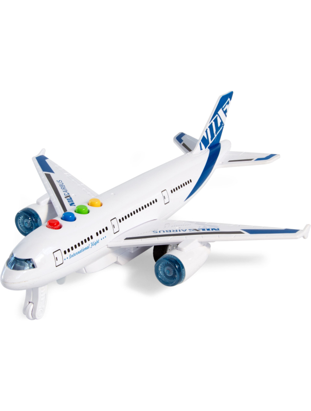 Самолет игрушка пластиковый звук, свет 18,5 х 21,2 х 6,8 см., 101-7 / Микс 1 шт.