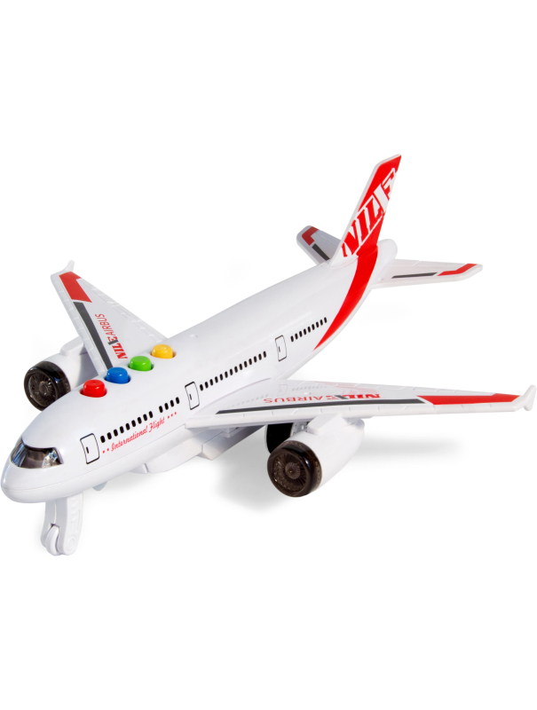 Самолет игрушка пластиковый звук, свет 18,5 х 21,2 х 6,8 см., 101-7 / Микс 1 шт.