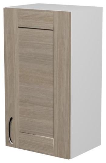 Шкаф навесной Лира 400х300х720 с 1 дверцей  белый/Квадро шимо светлый