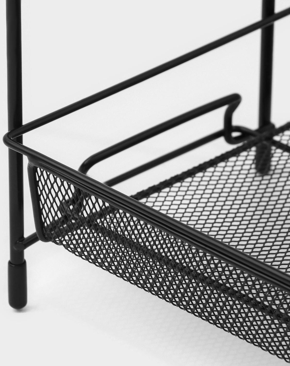 Этажерка 2х-ярусная Доляна, 31×17×32,5 см, цвет чёрный