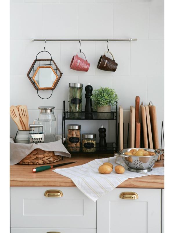 Этажерка 2х-ярусная Доляна, 31×17×32,5 см, цвет чёрный