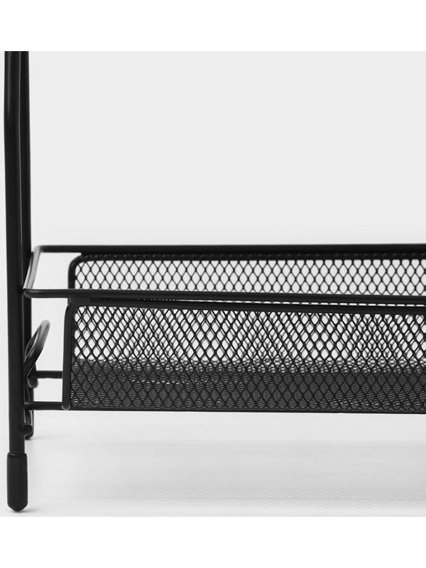 Этажерка 2х-ярусная Доляна, 31×17×32,5 см, цвет чёрный