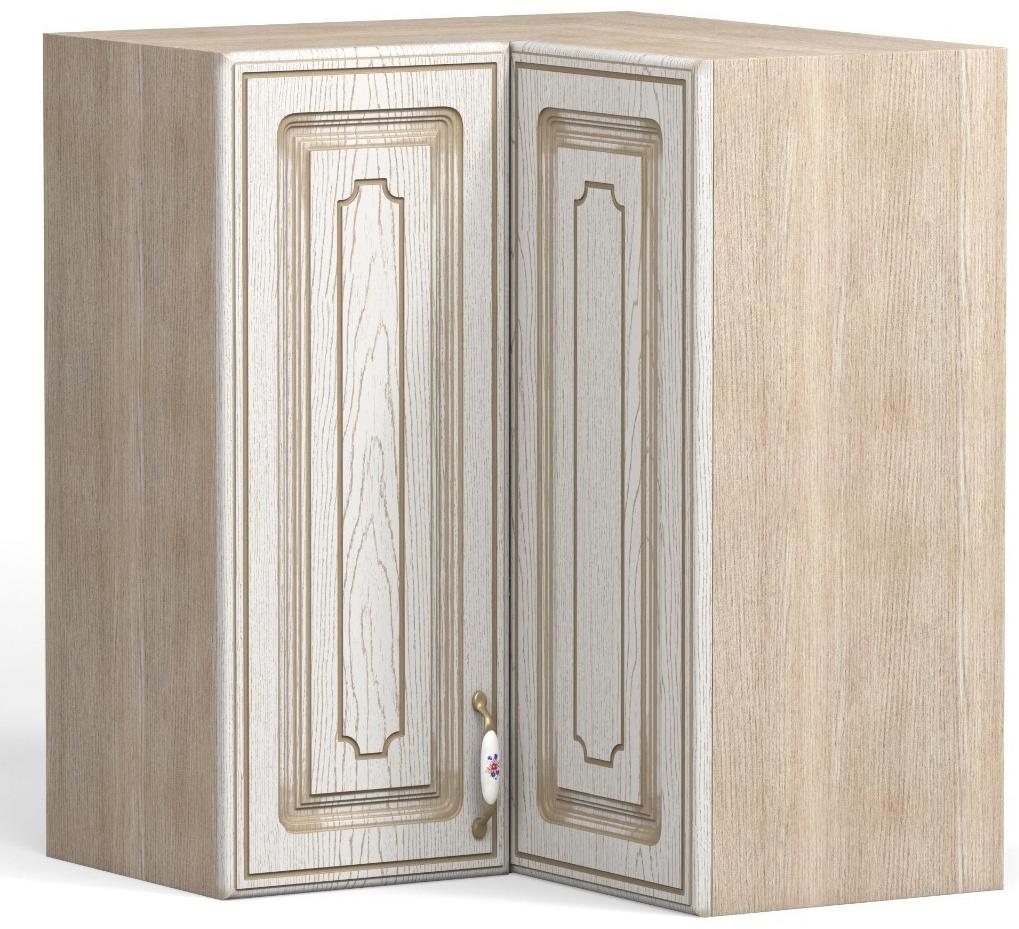 Шкаф навесной угловой Анжелика 600/600х600х920 Дуб молочный/Ясень