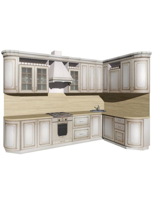 Шкаф навесной угловой Анжелика 600/600х600х920 Дуб молочный/Ясень