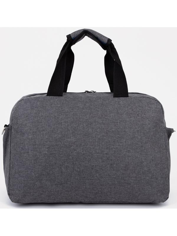 Сумка спортивная на молнии, 3 наружных кармана, цвет серый