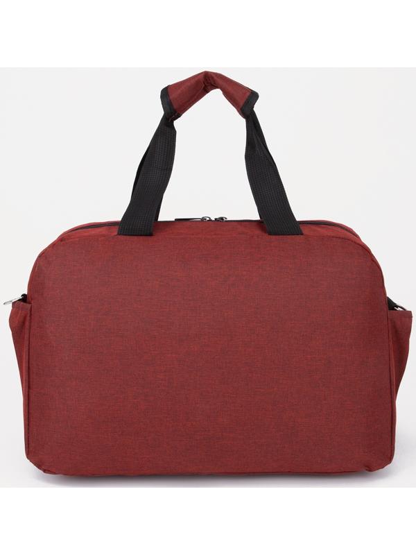 Сумка спортивная на молнии, 3 наружных кармана, цвет бордовый