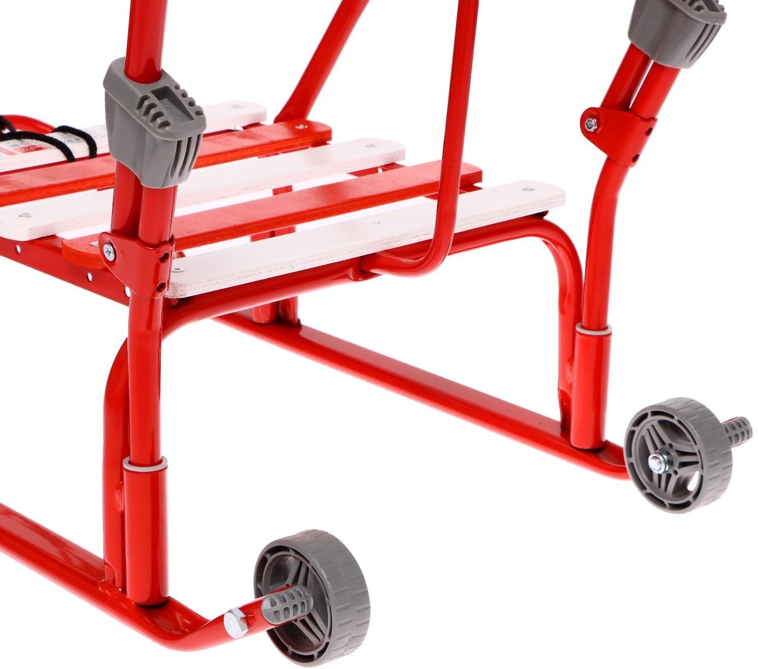 Санки «Тимка 3К» с рукавичками, цвет алый