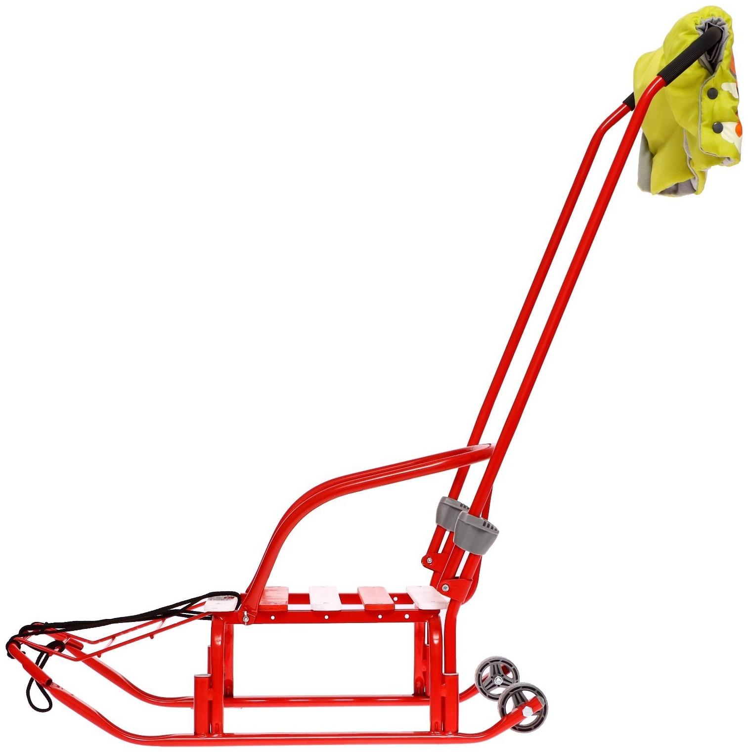 Санки «Тимка 3К» с рукавичками, цвет алый