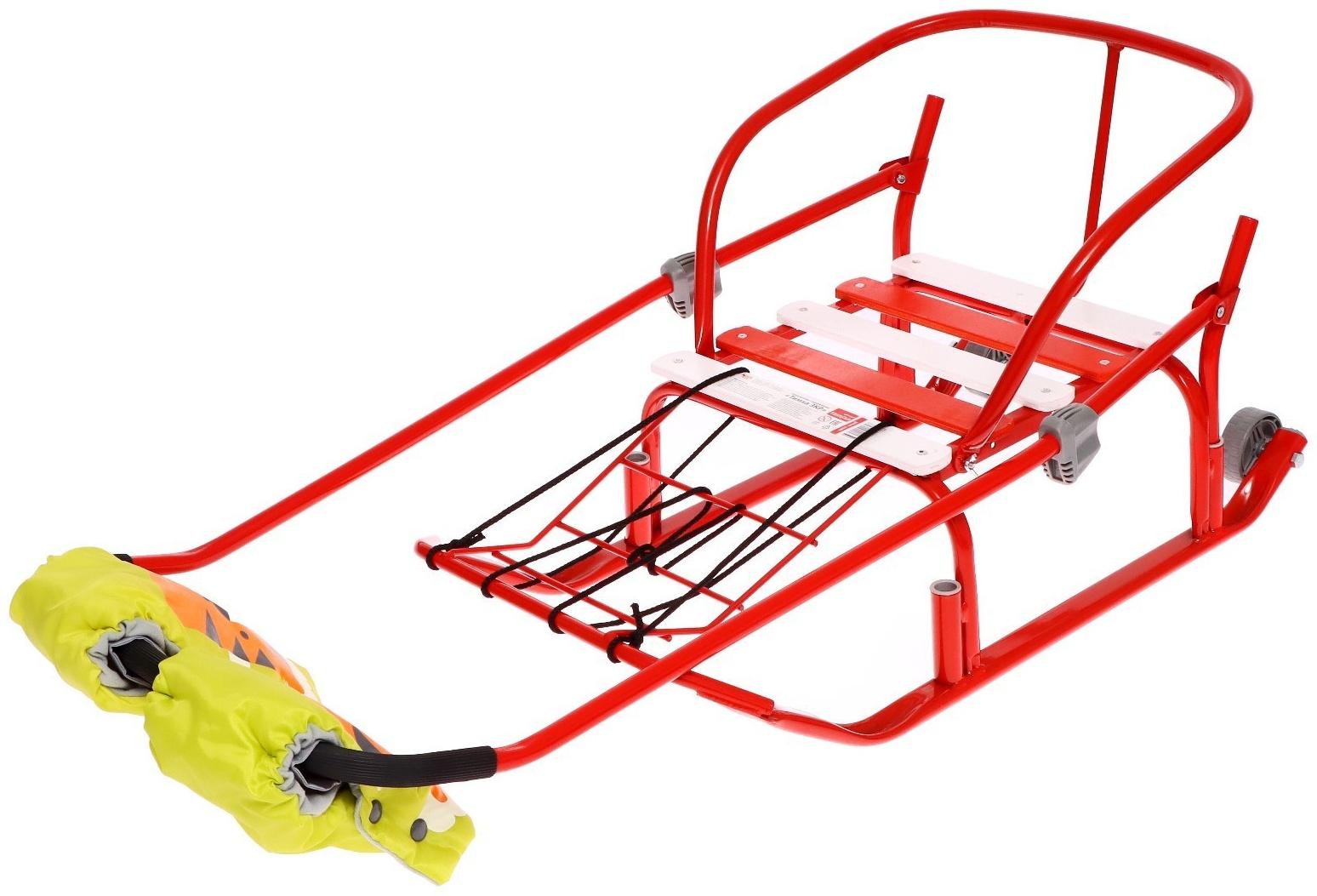 Санки «Тимка 3К» с рукавичками, цвет алый