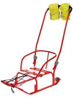 Санки «Тимка 3К» с рукавичками, цвет алый