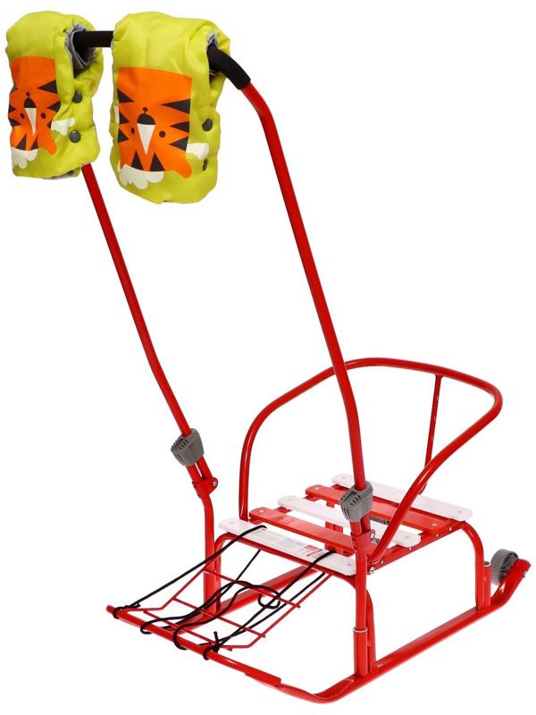 Санки «Тимка 3К» с рукавичками, цвет алый