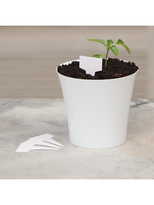 Таблички садовые для маркировки, 7 см, набор 20 шт., пластик, белые, Greengo