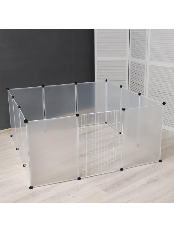 Вольер 12 секций пластиковый,  (звено 50 х 70 см), белый