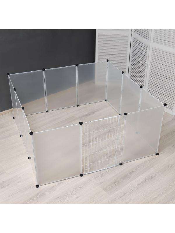 Вольер 12 секций пластиковый,  (звено 50 х 70 см), белый