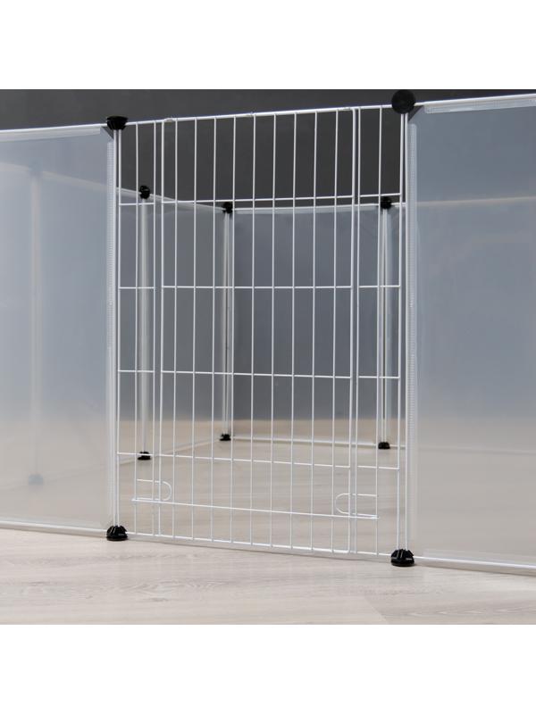 Вольер 12 секций пластиковый,  (звено 50 х 70 см), белый