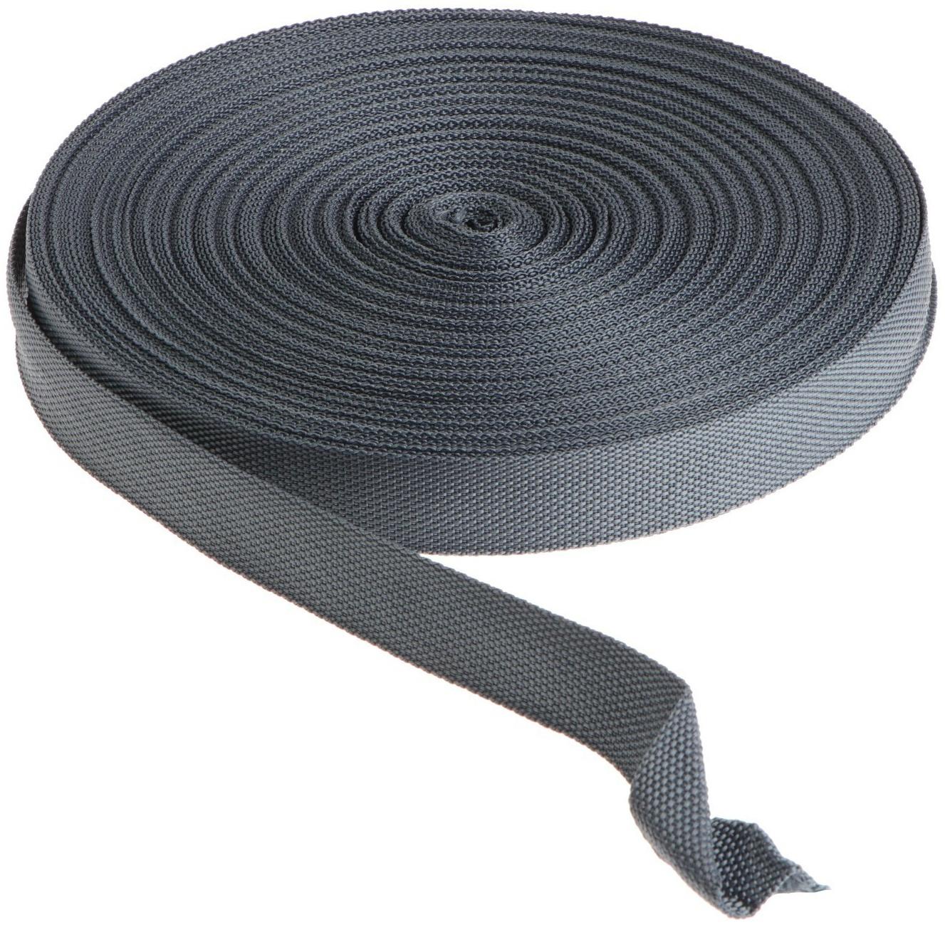 Стропа ременная 30 мм, для окантовки eva ковриков, катушка 50 м, тёмно-серая