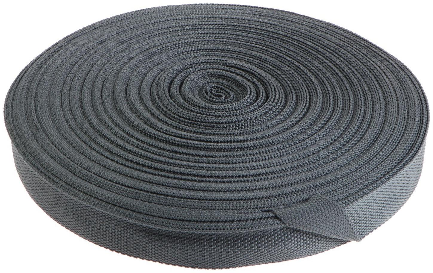 Стропа ременная 30 мм, для окантовки eva ковриков, катушка 50 м, тёмно-серая