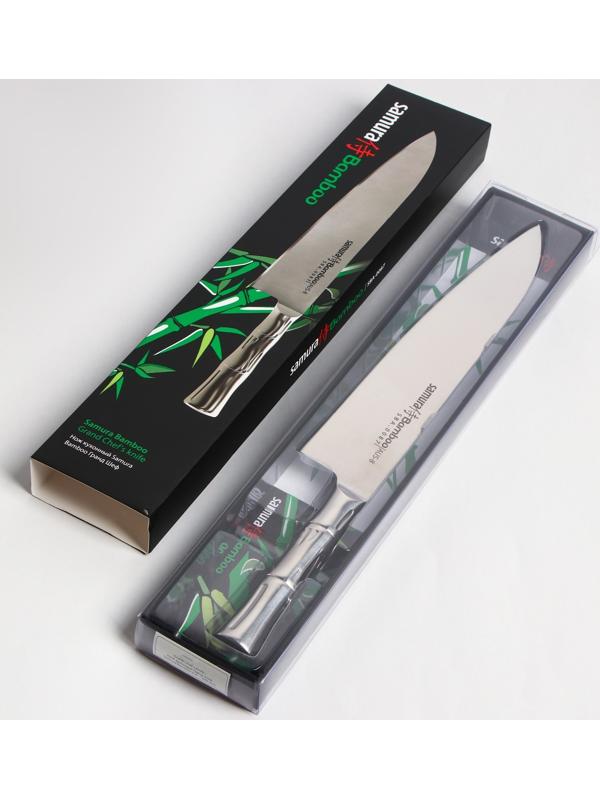 Нож кухонный Samura BAMBOO, шеф, лезвие 24 см, стальная рукоять
