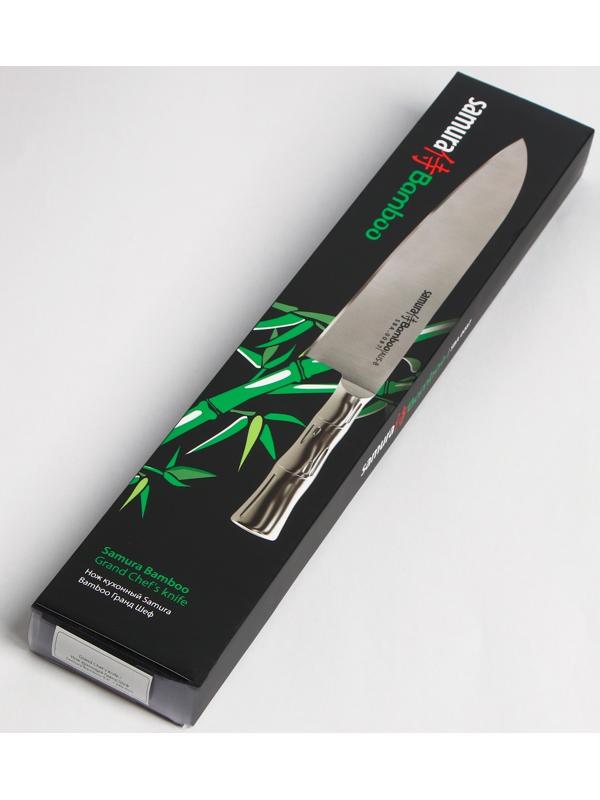 Нож кухонный Samura BAMBOO, шеф, лезвие 24 см, стальная рукоять