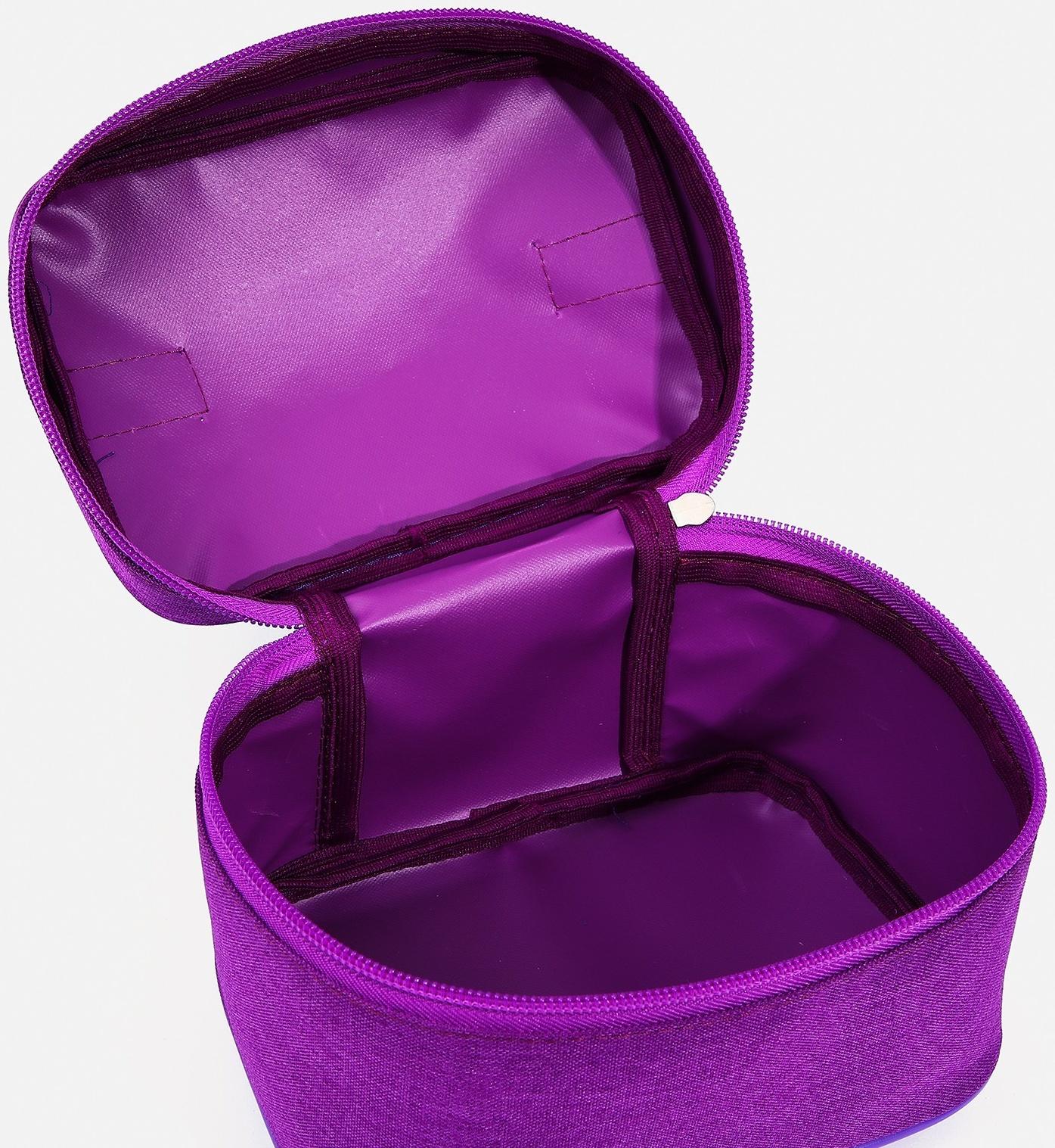 Косметичка на молнии, цвет сиреневый